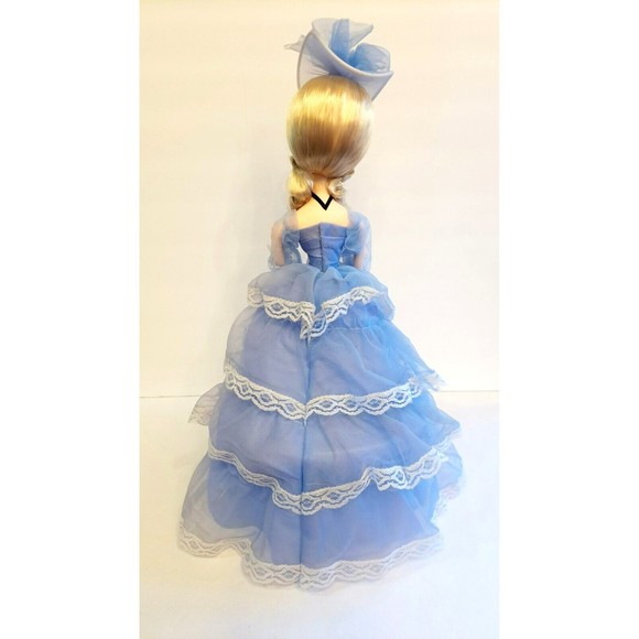 BRADLEY Vintage BIG EYE Blonde Doll Lavender Purple Sheer Dress Lace Trim 16" - Picture 8 of 14
